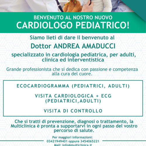 Nuovo cardiologo pediatrico – dott. Andrea Amaducci